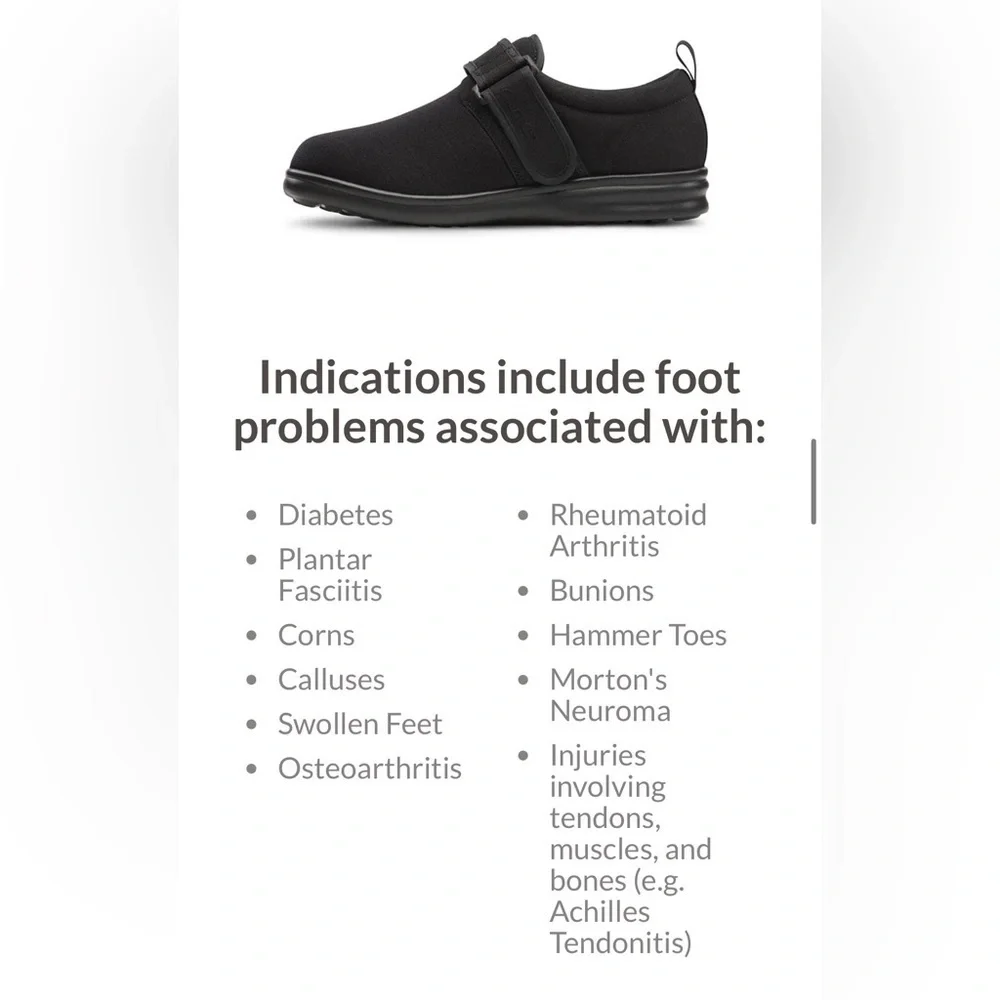 Dr.Comfort‎ Diabetic Carter men’s Black Velcro Sneakers NWOB Sz-8-1/2M. O